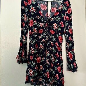 Flowery, flowy romper (long sleeve/shorts)